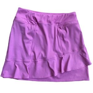 Tail | Skort Small Lilac Stripe Ruffle Zip Pockets Lightweight Golf Women Q135